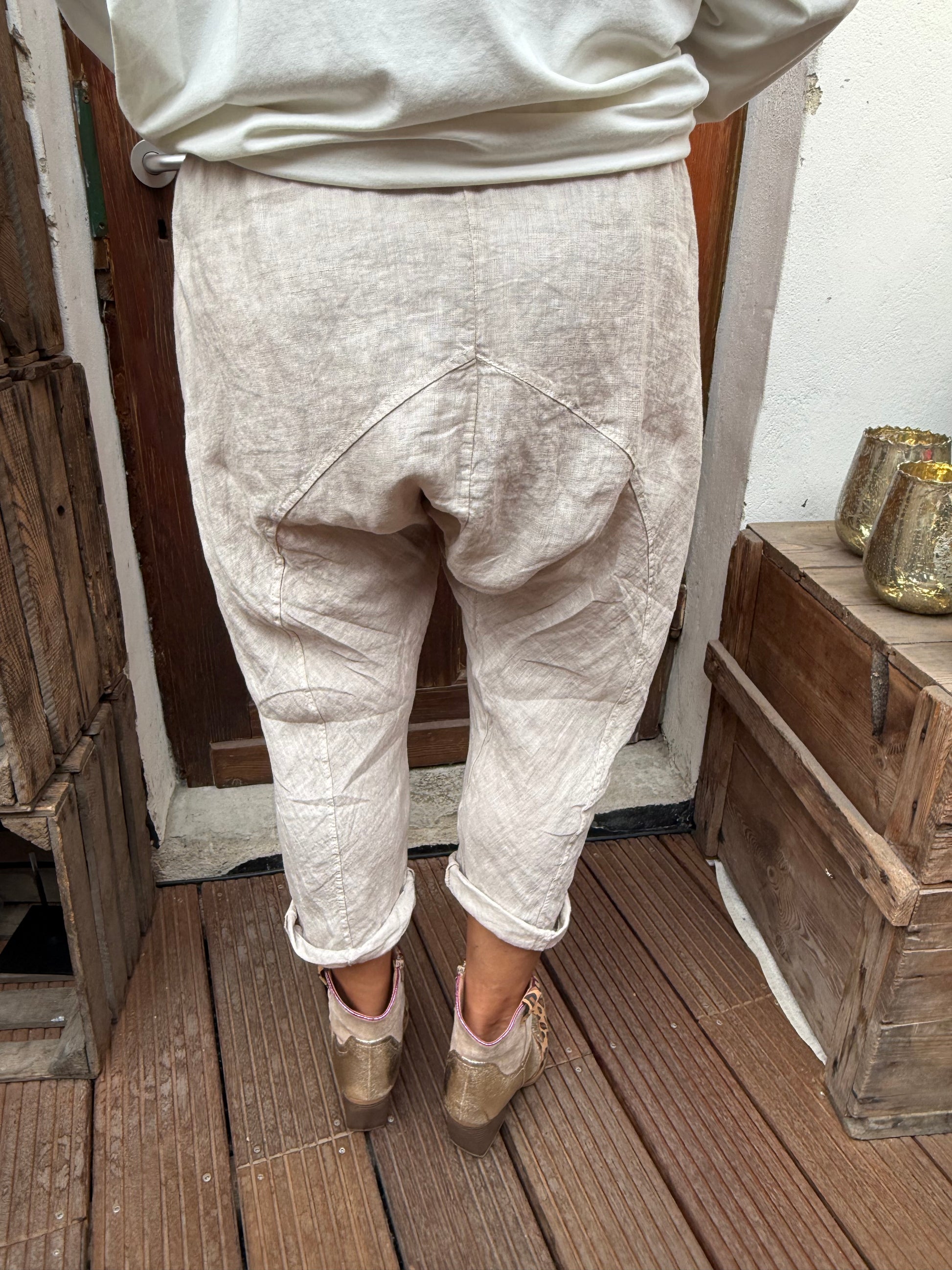 Leinenhose beige