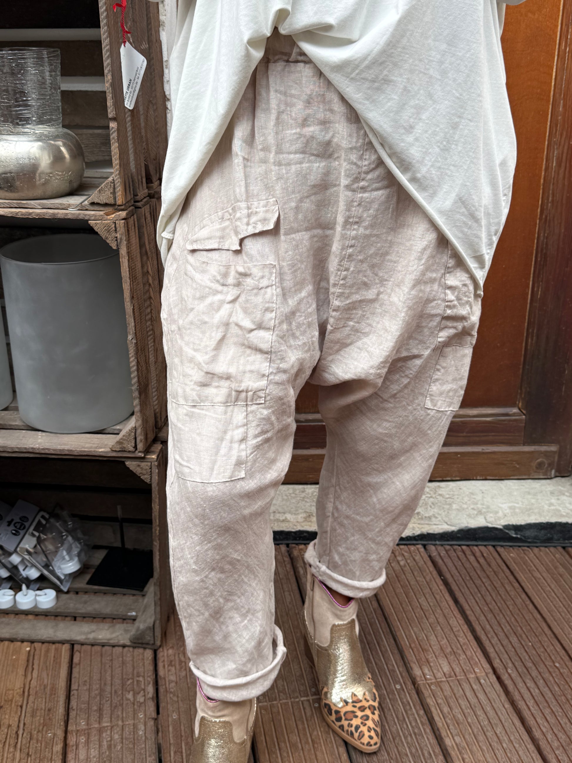 Leinenhose beige