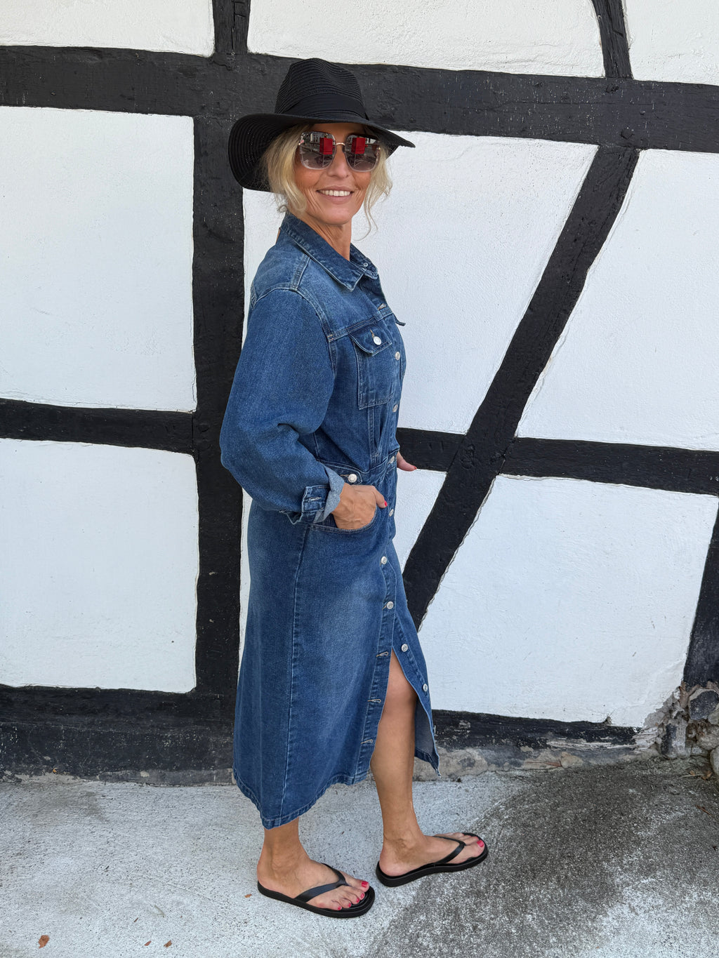 Cooles blaues Jeanskleid