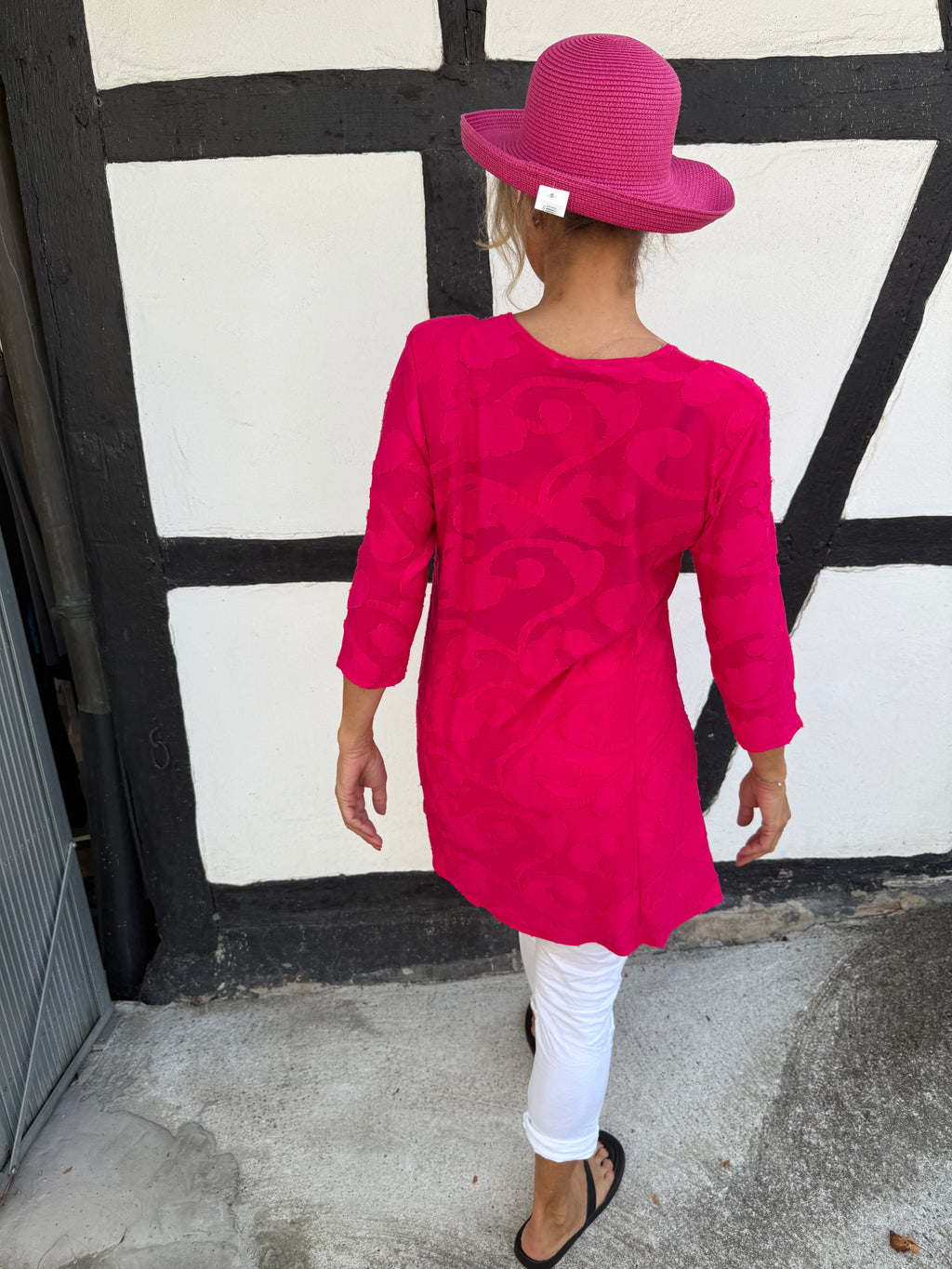 Tunika pink, in sich gemustert