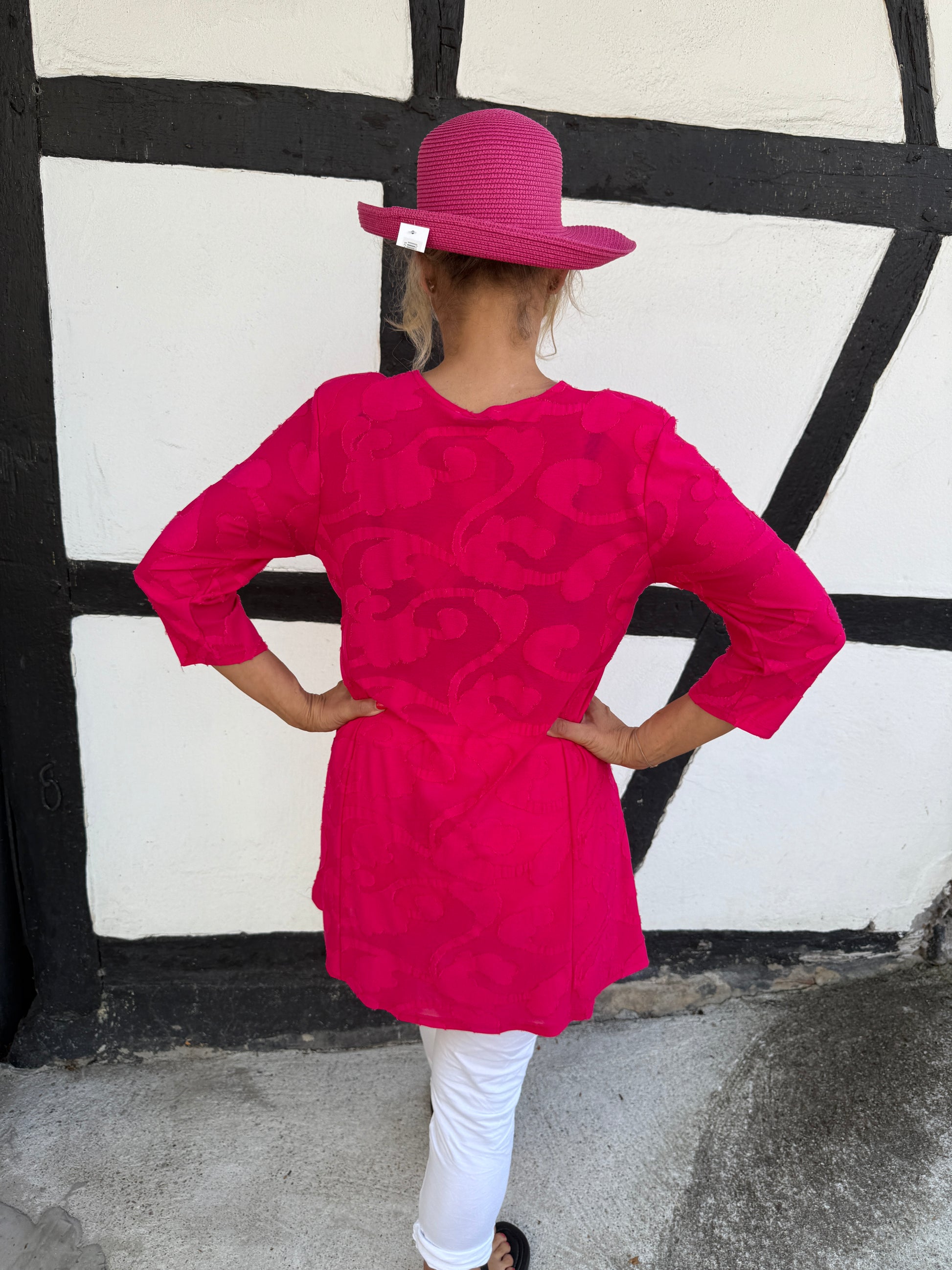 Tunika pink, in sich gemustert