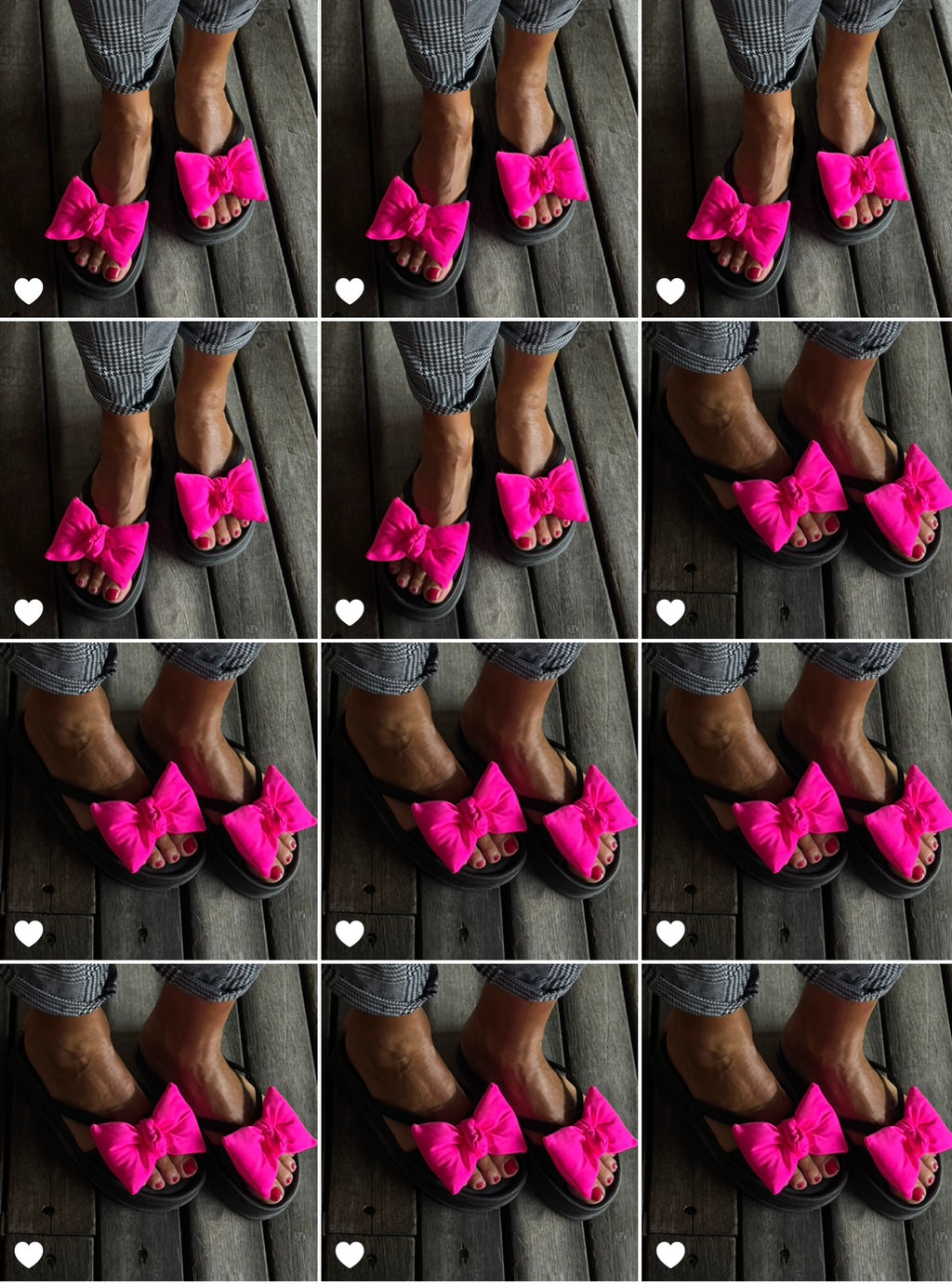 Schwarzer Schlappen mit pinker Schleife