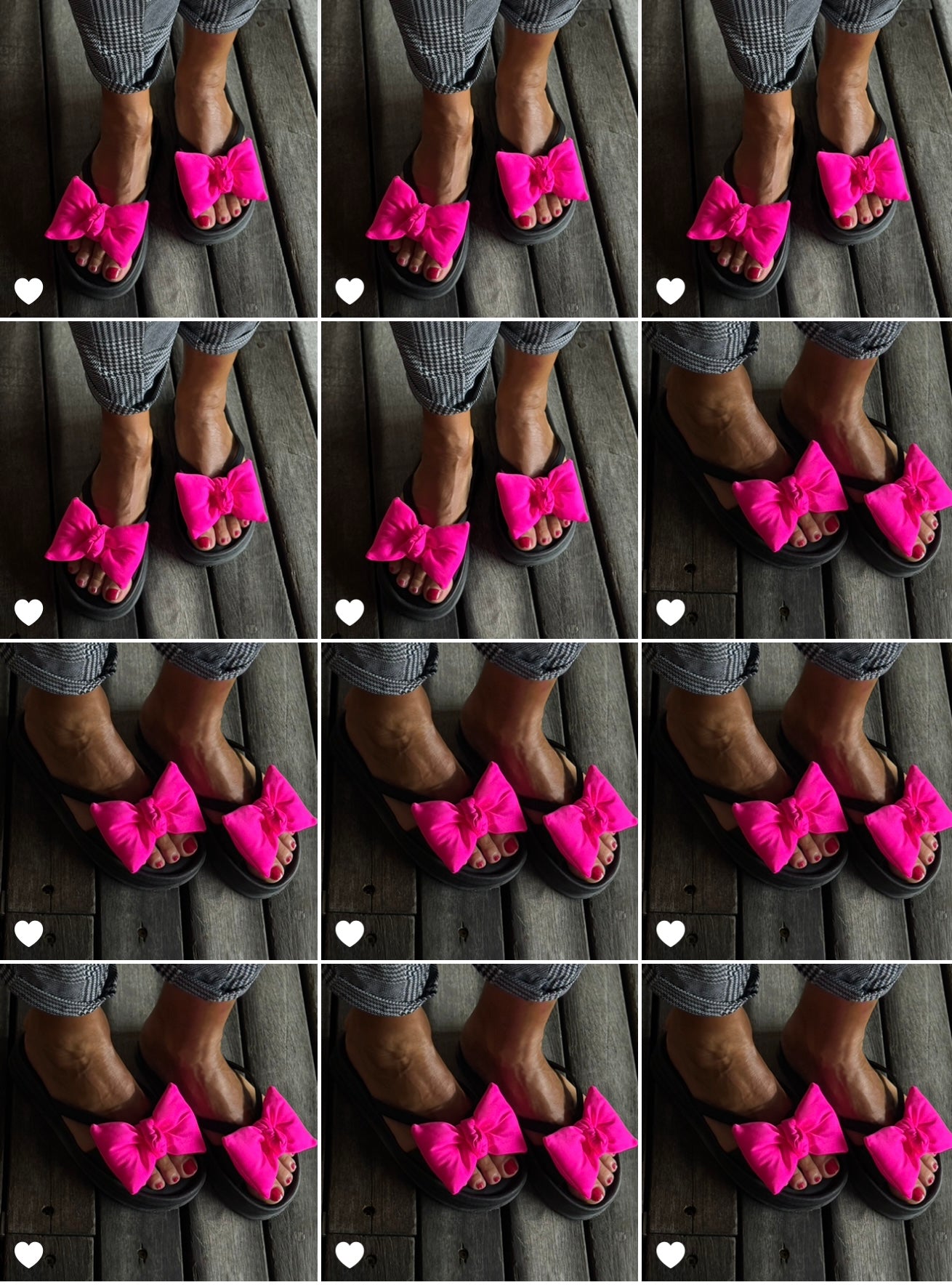 Schwarzer Schlappen mit pinker Schleife