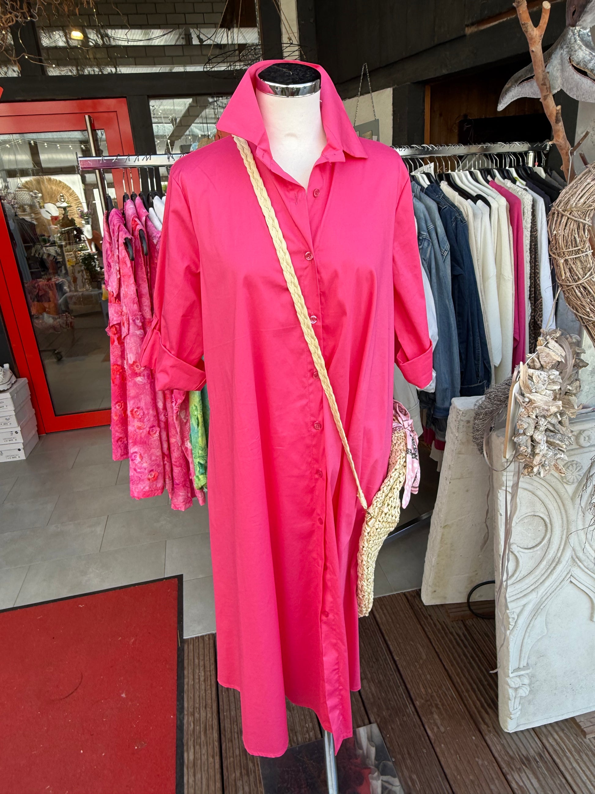 Tolles  pinkes Kleid in A-Linie mit Taschen