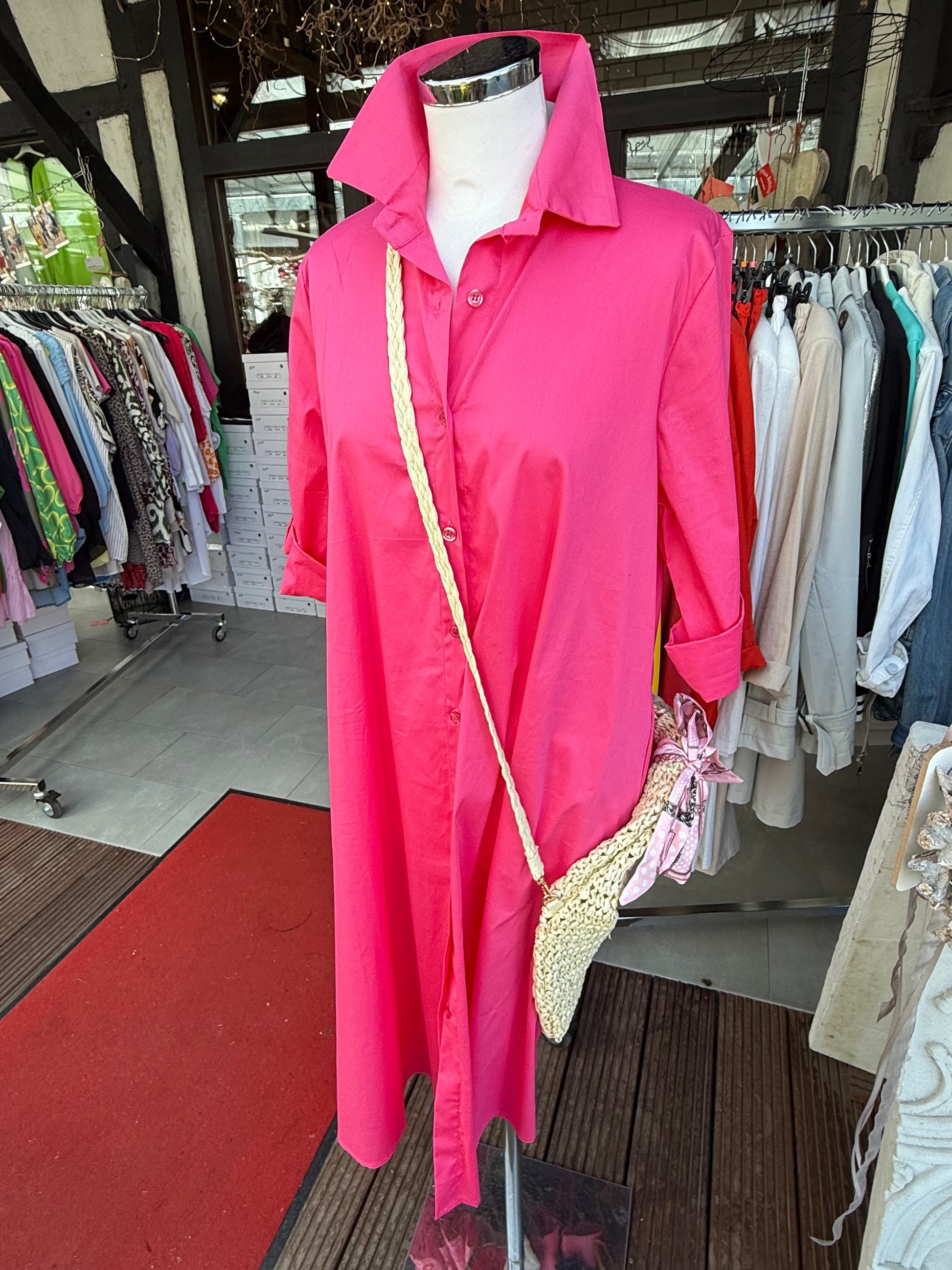 Tolles  pinkes Kleid in A-Linie mit Taschen