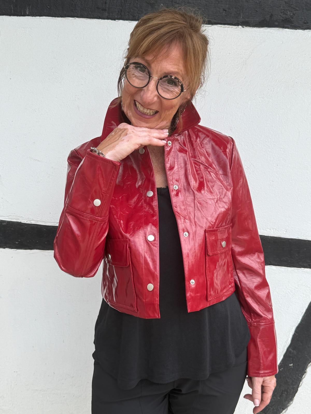 Kunstlederjacke rot